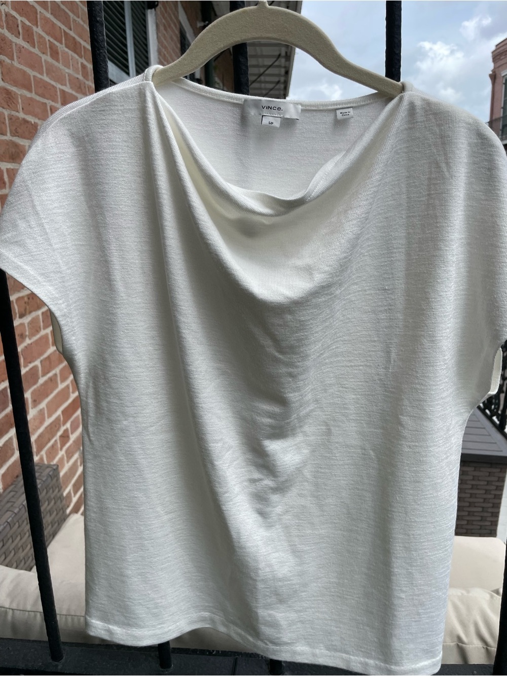 Vince Ivory Cowl Neck Short Sleeve Blouse(NWOT)